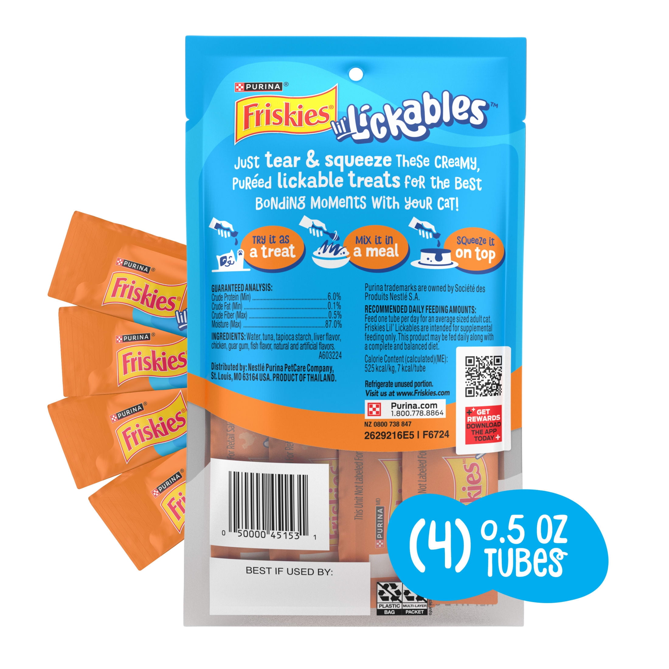 Purina Friskies lil’ Lickables With Chicken Lickable Cat Treats, 2 oz.