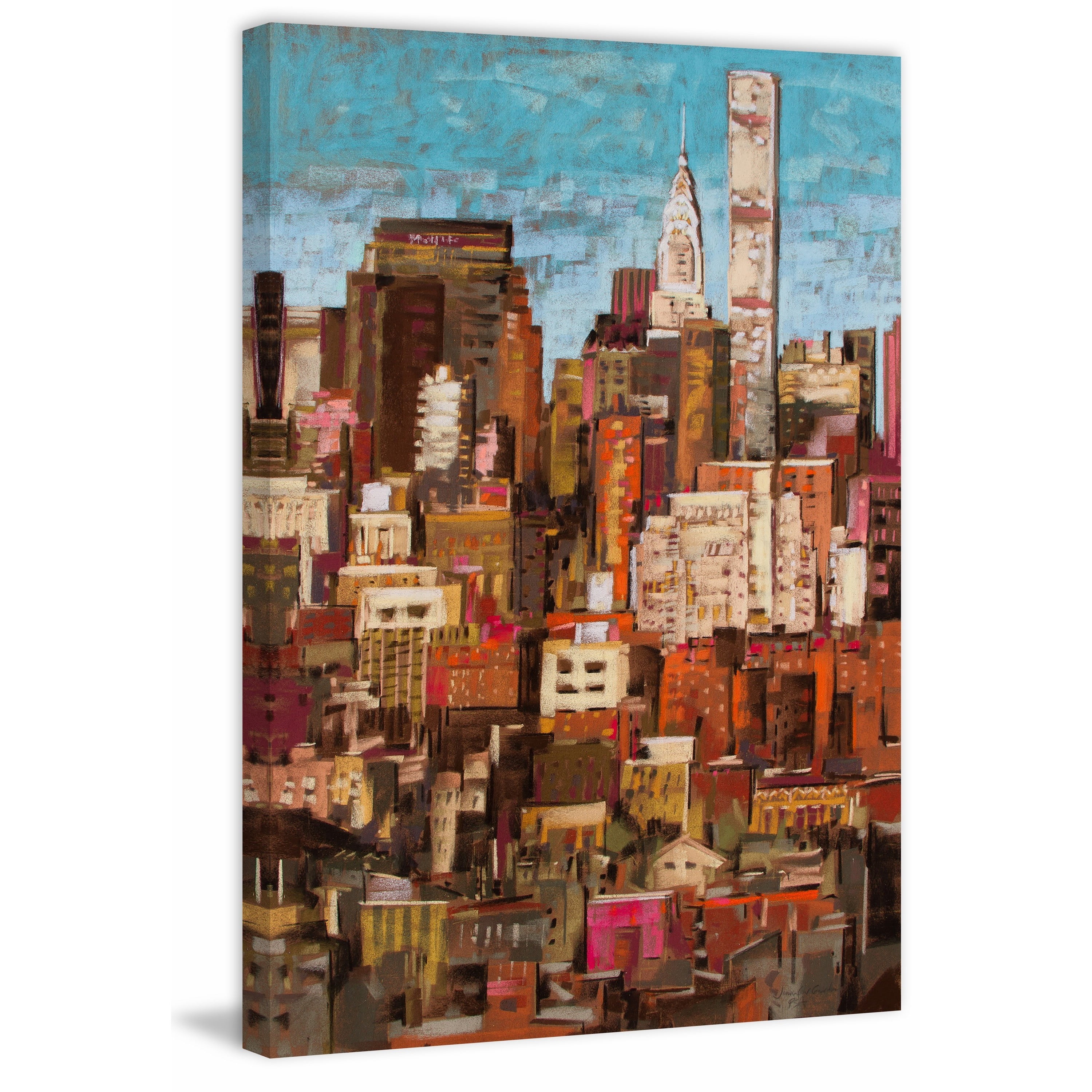 "Skyline New York City 1" Painting Print on Wrapped Canvas