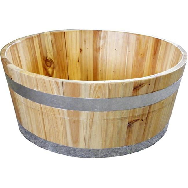 Real Wood Products 427220256 G3060 24 x 24 x 10 in. Natural Cedar Quarter Wine Barrel