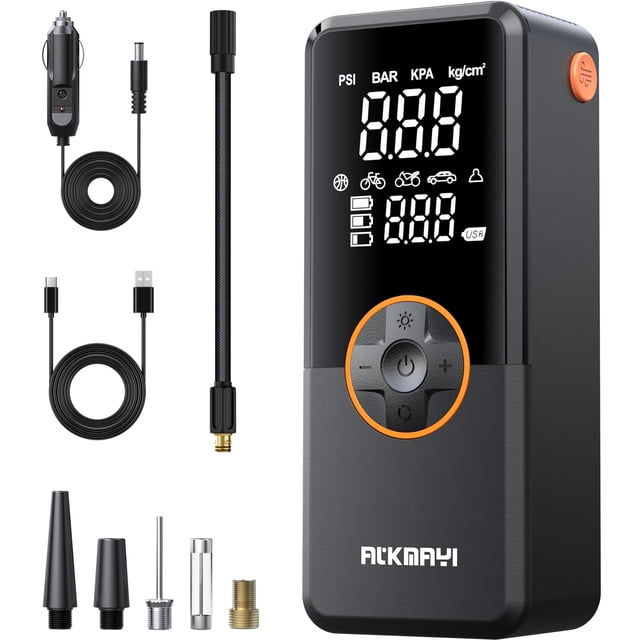 Compresor de aire portátil con inflador de neumáticos ATKMAYI 150 PSI