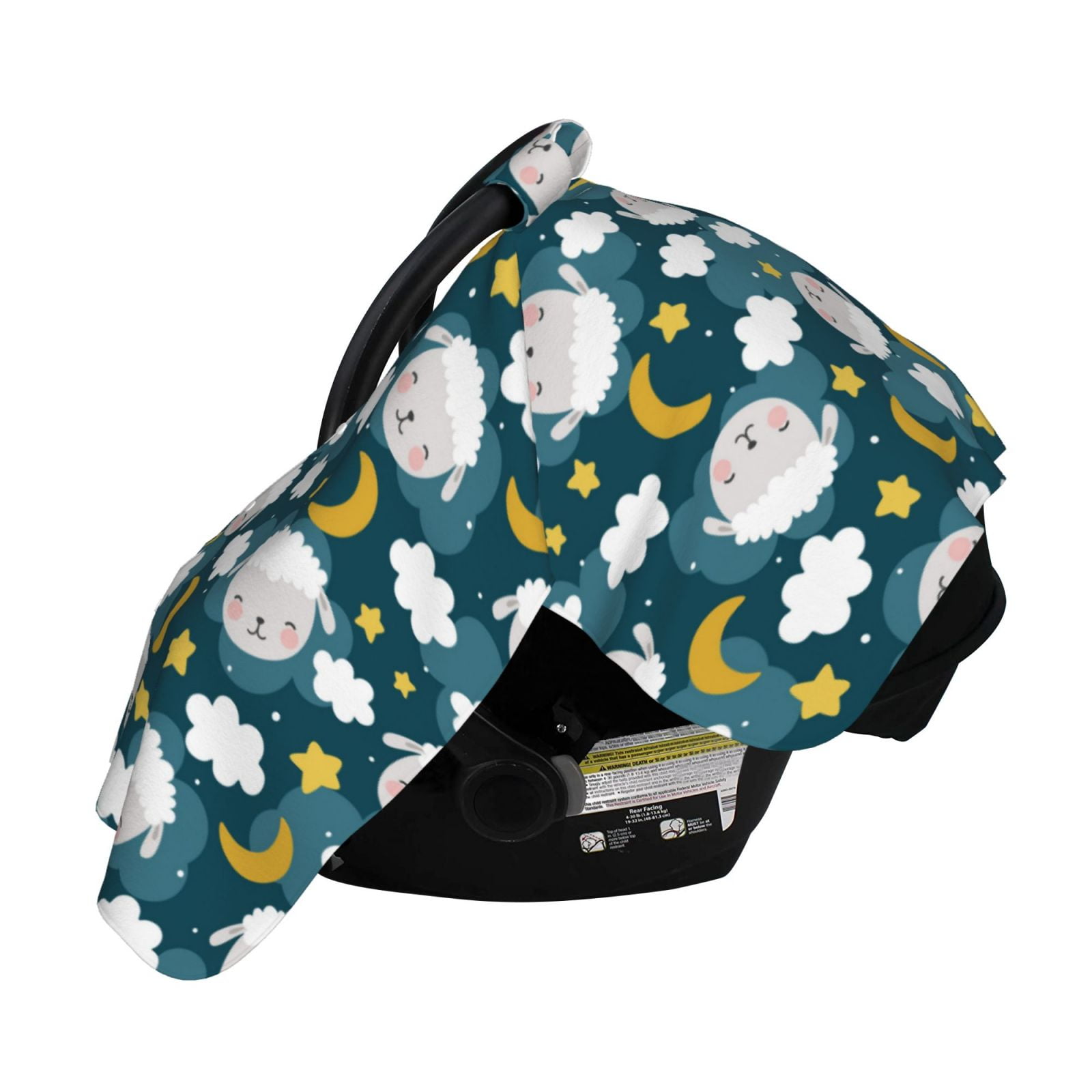 Naloa Sweet Dream Lamb Baby Car Seat Cover, Breathable Baby Carrier Cover, Multiuse Baby Carrier Cover & Nursing Breastfeeding Cover