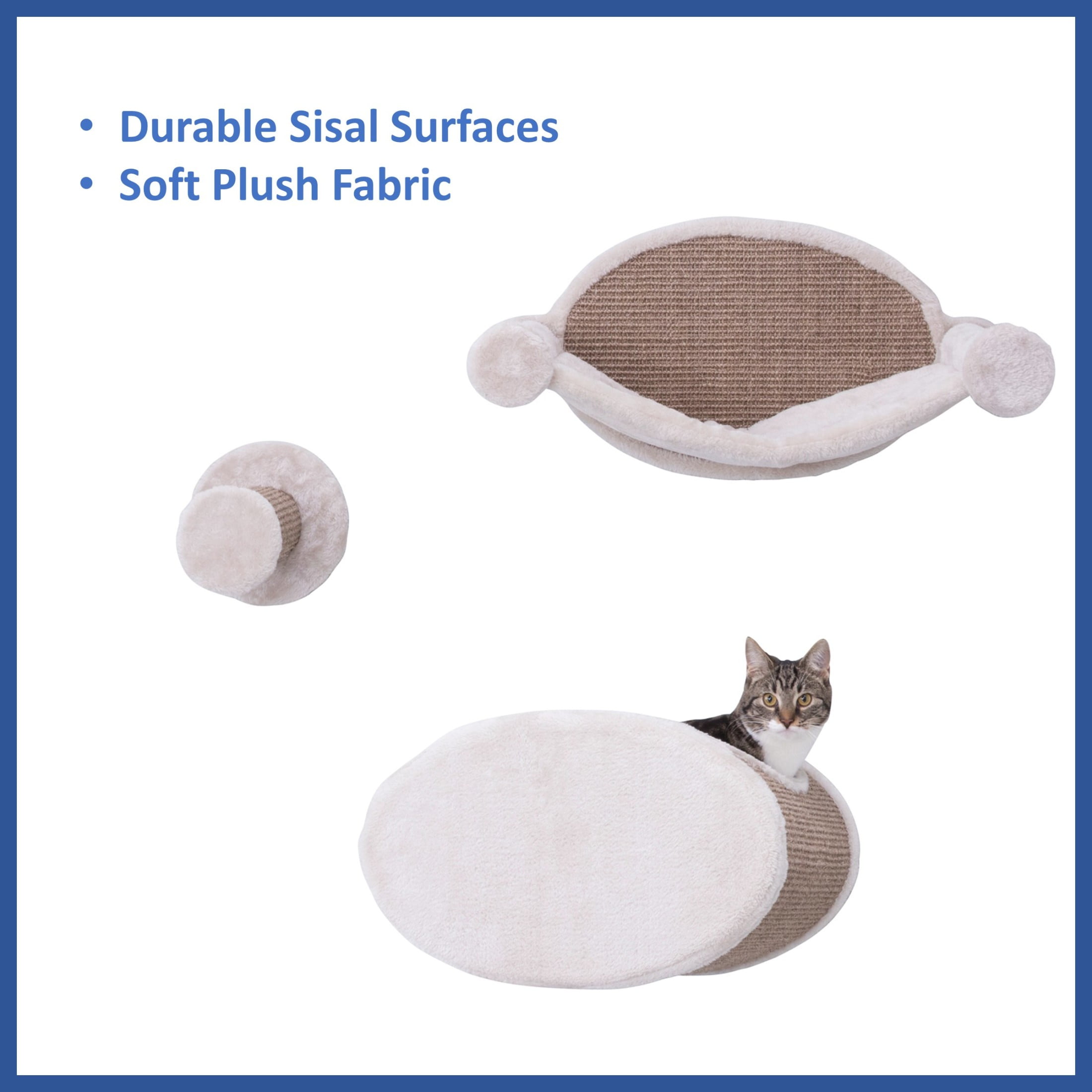 TRIXIE Liam Multi-Level Wall Mounted Cat Perch-Lounge Set, Brown