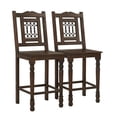 thumbnail image 1 of Pemberly Row 2-Piece Solid Mango Wood Bar Chair Set in Barista Brown, 1 of 6