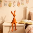 thumbnail image 5 of Xecvkr Flocked Sitting Bunny Resin Figurine Living Room TV Wine Cabinet Decorative Home Ornament Layered Accent Orange 1 Piece Orange, 5 of 6
