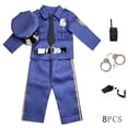 thumbnail image 1 of Uniforme de policía para niños, ropa de juego, uniforme de policía de Nueva York, disfraces de Halloween de cosplay de policía estadounidense, 1 of 6