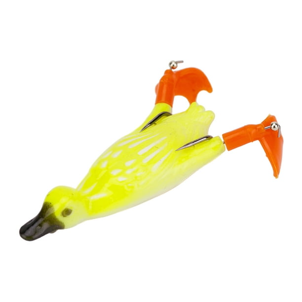 3D Artificial Double Duck , Soft Fishing Baits Yellow