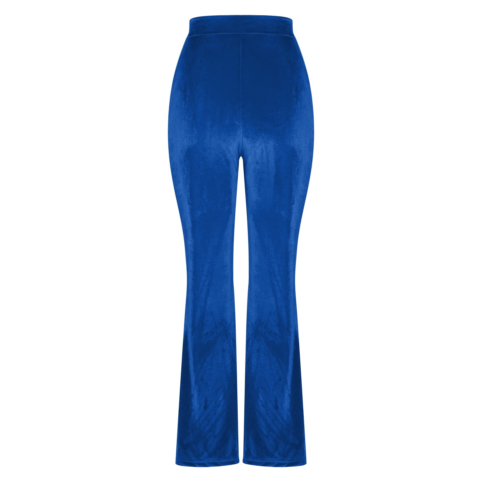 YWDJ Bell Bottom Pants for Women 70s High Waist High Rise Flared Elastic  Waist Casual Stretchy Long Pant Fashion Comfortable Solid Color Leisure Bell -bottoms Pants Pants Everyday Wear 17-Blue S 