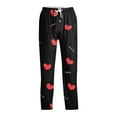 thumbnail image 4 of Hearthz Mens Valentine Pj Pants Men's Pajama Pants Heart Print Drawstring Wide Leg Men’s Lounge Pants with Pocket, 4 of 6