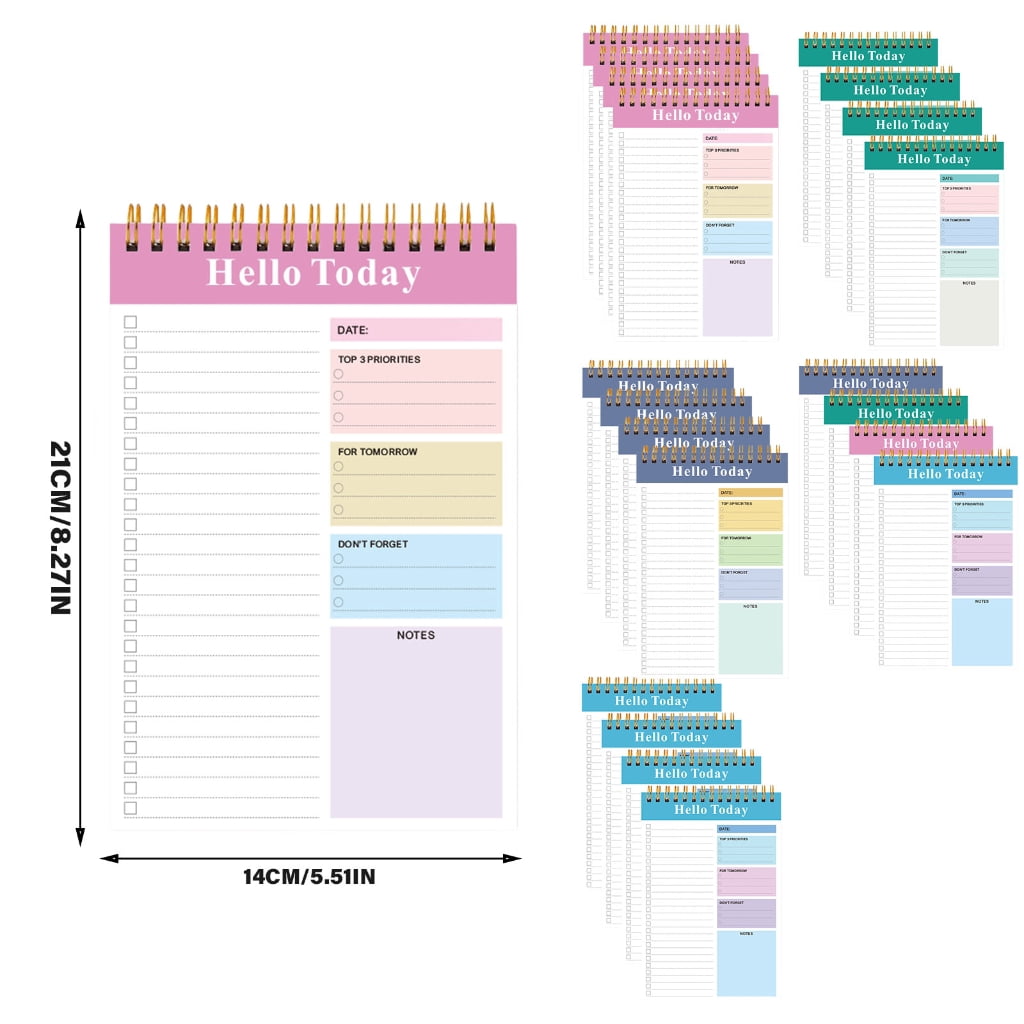 Jesscasday 4 Pcs Practical Daily Planner A 5 Notepad Spirals Notebook Reporters Notebooks