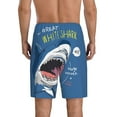 thumbnail image 3 of Daiia Great White Shark Mens Woven Stretch Pajama Short,Short Pajama Pants-Large, 3 of 9
