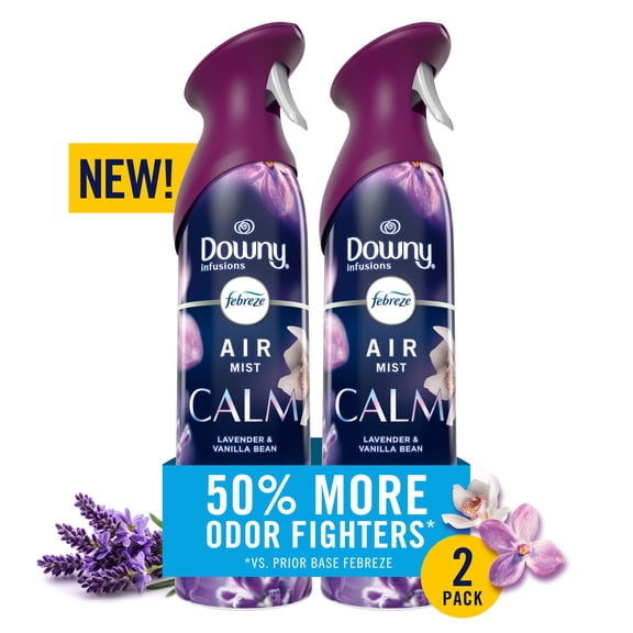 Febreze Air Mist Air Freshener Spray, Downy Calm, 8.1oz, 2 Count