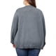 thumbnail image 3 of Suéter cárdigan de punto de cuello redondo con botones de manga larga para mujer de tallas grandes Agnes Orinda 4X gris, 3 of 6