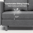 thumbnail image 2 of Convertible Sofa Bed, Lofka Sleeper Couch Bed and Sectional Sofa for Living Room, Dark Grey, 2 of 7