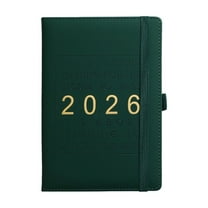 2026 Daily Planner Agenda 8.46"x5.75", 365-Day Calendar Schedule Management Notebook, Leather Cover Large Planner for Time Organization (Jan-Dec 2026)