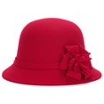 thumbnail image 2 of CYSFASHION Bucket Hats for Women Evening Dresses Fedora Flower Cloche Hat Fitness Fleece Women's Hats & Caps Red, 2 of 8