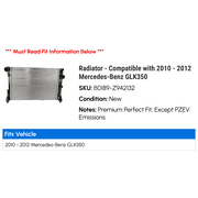 Radiator - Compatible with 2010 - 2012 Mercedes-Benz GLK350 2011