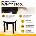 thumbnail image 3 of Makeup Vanity Table Set with 360° Rotatable Oval Mirror, 5 Drawers, Dressing Table with Padded Stool for Bedroom,Coffee, 3 of 9