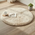 thumbnail image 4 of Round Rug, 1 Pc Circle Area Rugs, Fluffy Fuzzy Bedroom Carpet, Plush Shag Indoor Floor Gray Living Room Christmas Circular Aesthetic Decor for Classroom, 15.75 Inch, Beige, 4 of 6