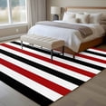 thumbnail image 4 of 6'x9' Area Rugs, Red Black Stripe Indoor Outdoor Area Rug for Living Room Bedroom, Farmhouse Watercolor Modern Geometric Washable Bathroom Rugs Kitchen Floor Carpet Mats Home Decor Aesthetic, 4 of 8