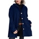 thumbnail image 2 of Chaqueta de Otoño para Mujer con Capucha, Informal, con Botones, Larga, Holgada, de , con Bolsillos. Azul Marino XL, 2 of 7