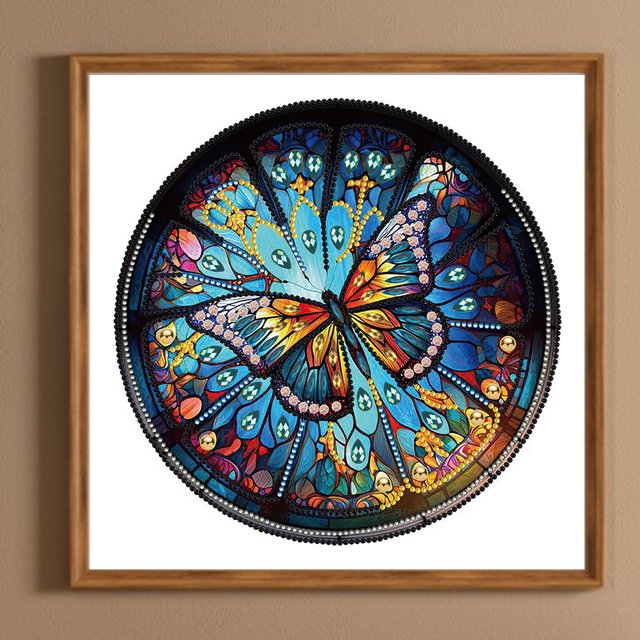 Cuadros Decorativos 5D DIY parcial especial en forma de diamante pintura mancha vidrio mariposa (XD071) Wdftyju embutido en tela