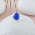 thumbnail image 3 of Sechi Lapis Lazuli Ring, 925 Sterling Silver, Oval Gemstone, Birthstone Jewelry, Size-10, 3 of 3