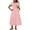 Pink, variant on Summer Dresses for Women Women's Fashion Sexy Solid Short Sleeve V-Neck Pleated Dresses Long Dress Midi Maxi Dresses Elastic Waist Boho Beach Dress Pockets Beach Dresses for Women