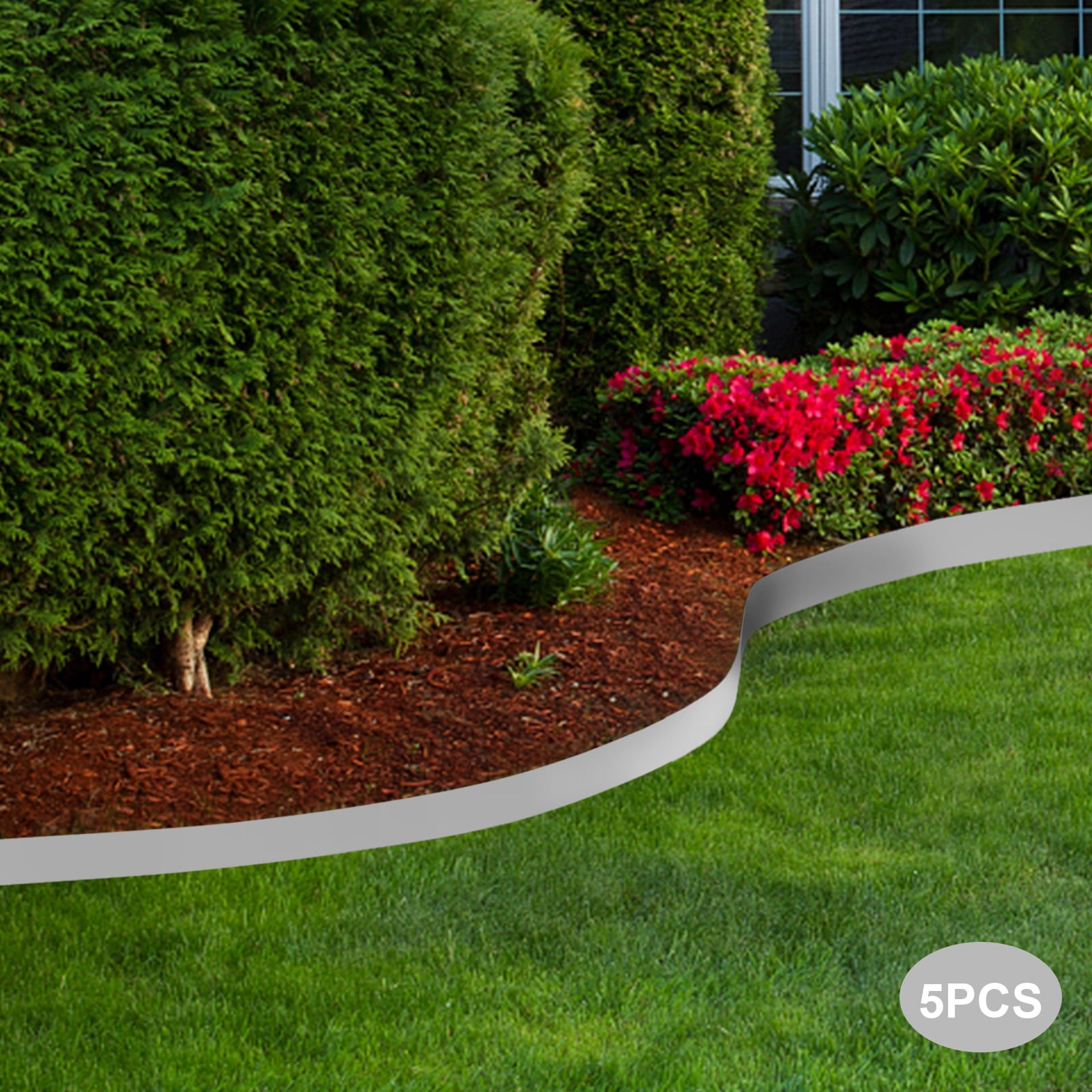 Wildnix Landscape Edging, 5 Pieces (16.25ft Total), Flexible Steel Design with Nano Baking Paint, Corrosion-Resistant, Easy to Install and Store, Sharp Teeth for Effortless Ground Insertion, Ideal fo