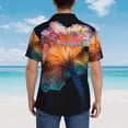 thumbnail image 4 of Balery Bioluminescent Underwater Flower Camisas hawaianas de manga corta para hombre, camisas playeras de corte holgado, camisas de vacaciones con botones,Large, 4 of 7