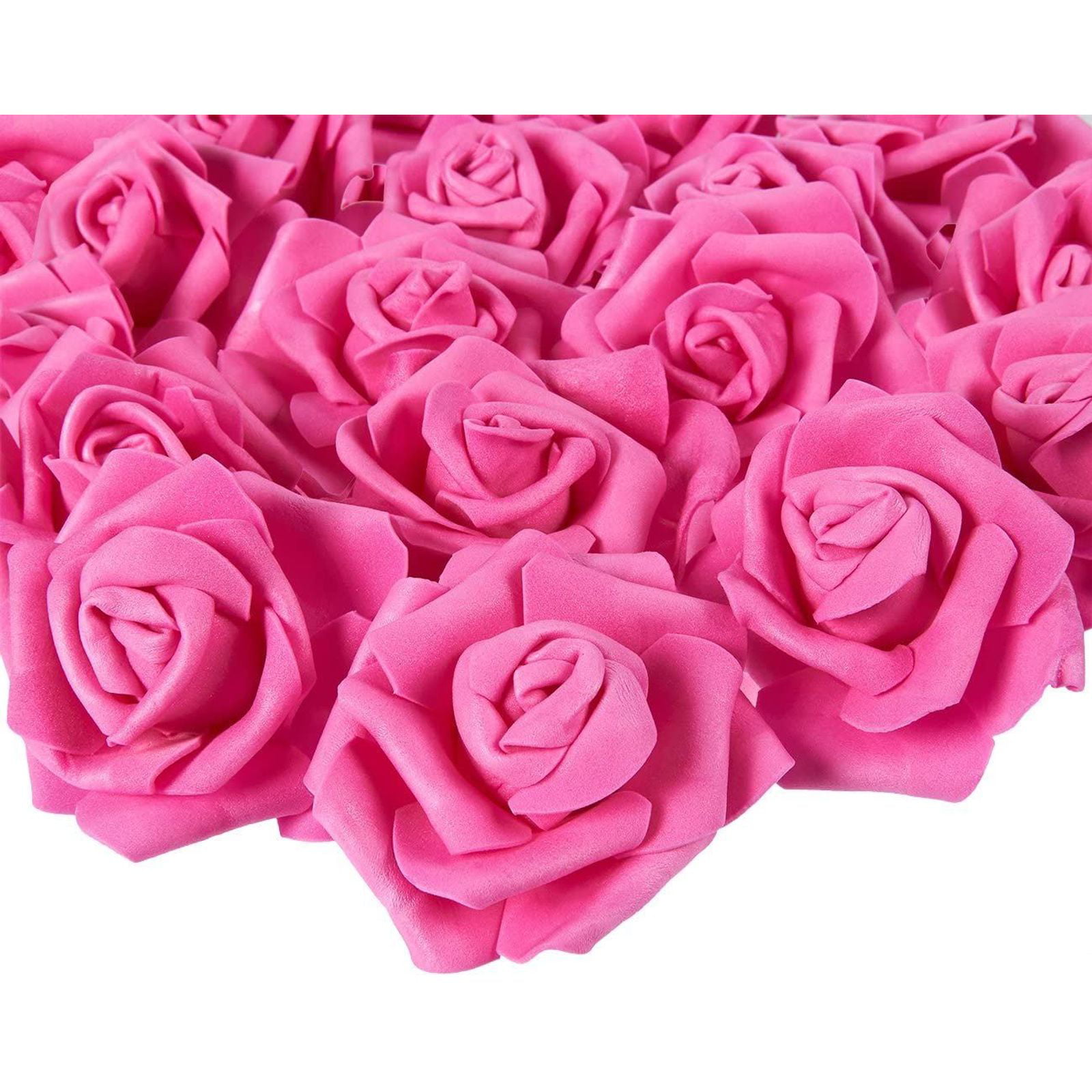 50pcs Artificial Silk Flower Heads Rose Bridal Wedding Party Decor DIY 5x3cm 