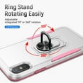 thumbnail image 4 of Phone Case Compatible with iPhone X/XS, Cover with Magnetic Ring Holder Stand Hybrid Rugged Shockproof Drop Proof Heavy Duty Cell Accessories for iPhone X/XS Women Men, White/Pink, 4 of 8