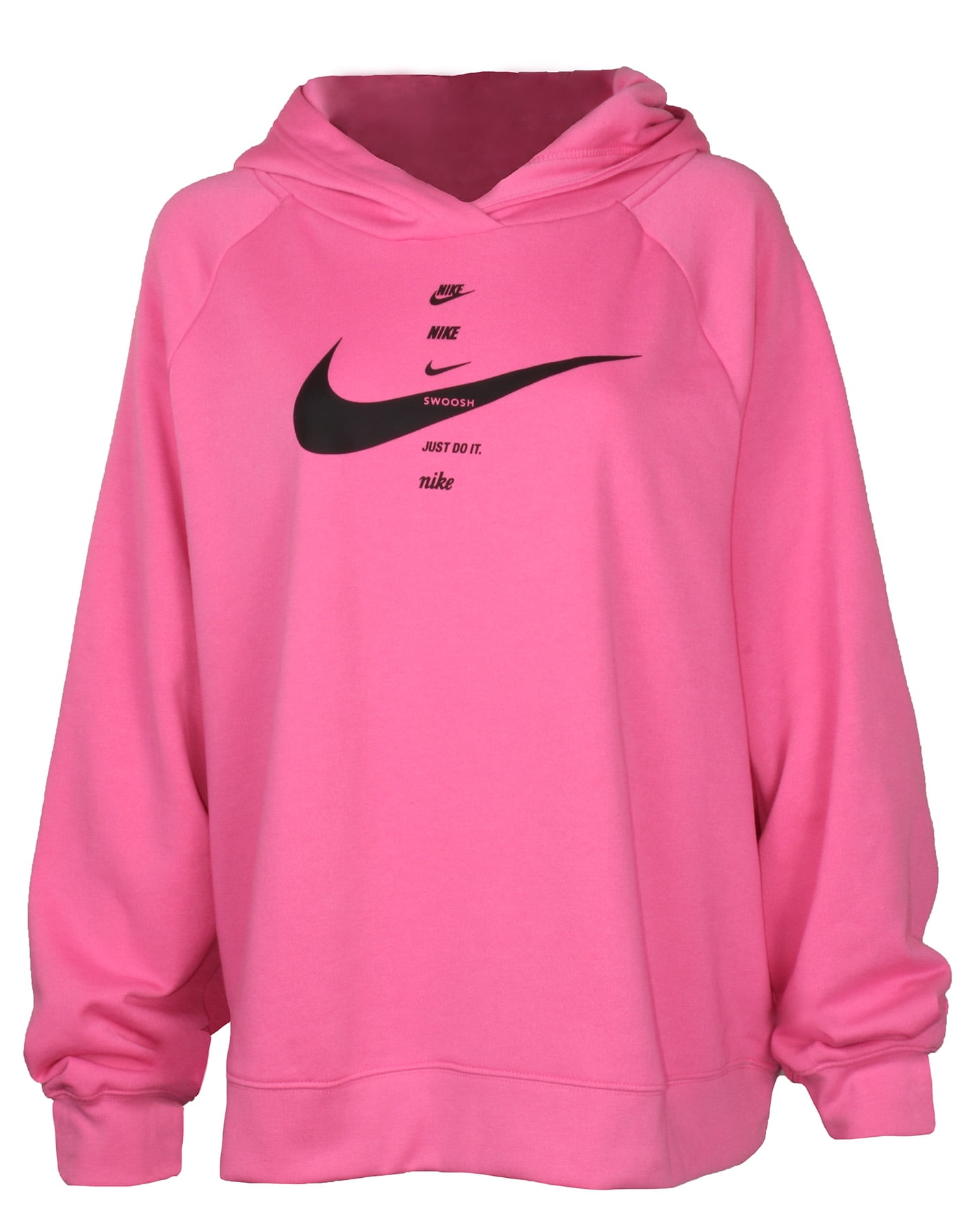 Nike Women's Plus Size Swoosh Logo Just do it Fleece Hoodie (Bright Pink, - Walmart.com