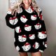 thumbnail image 1 of Suéter holgado con capucha y estampado de Hello Kitty para mujer, moda 2024, otoño e invierno, estilo kawaii, sudadera con capucha de anime, 1 of 1