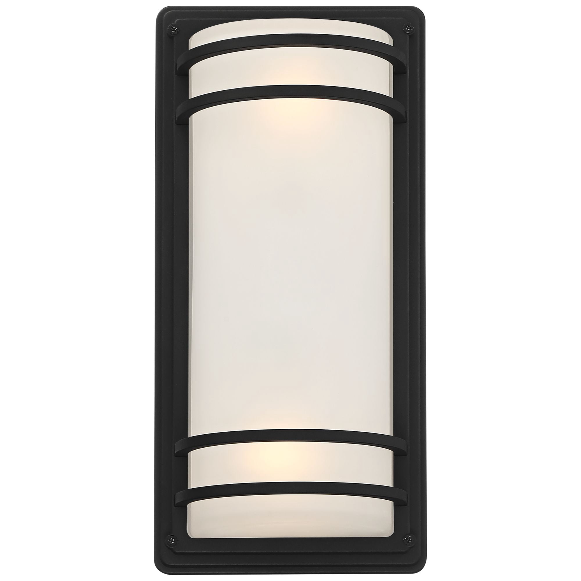 John Timberland Habitat 16" High Modern Outdoor Wall Sconce Light Fixture Mount Porch House Weatherproof Black Frosted Glass Shade