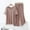 Khaki A4, variant on Hrsba Pajama Set for Women 2 Piece Short Sleeve V Neck Top with Wide Leg Pants Solid Color