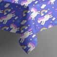 thumbnail image 5 of Blue Unicorn Rainbow Pattern Square Tablecloth,Waterproof Square Table Cover,Wipeable Spillproof Washable Table Cover for Home Kitchen Party Decor 60"x60"(152x152cm), 5 of 6