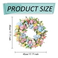 thumbnail image 3 of 1 Pcs Easter Artificial Wreath for Front Door,17.7 Inch Easter Egg Spring Wreath,Spring Wreath with Artificial Flower Colorful Eggs,Artificial Easter Egg Wreath,for Home Wedding Wall Decor,Pink, 3 of 9