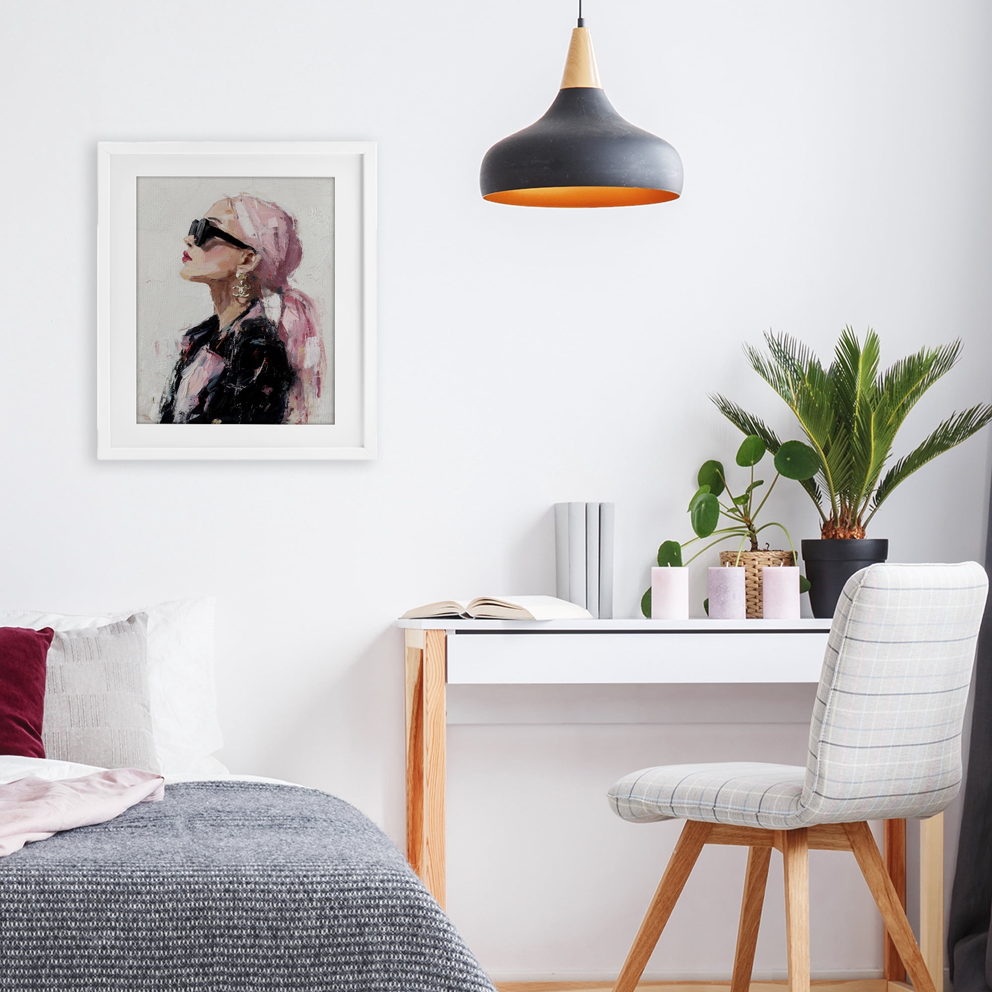 Stupell Industries Pink Daydream Impression White Framed Print Under Glass, design by Svetlana Aleynikova