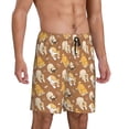 thumbnail image 2 of Logiee Cartoon Bulldog Print Men's Pajama Shorts with Drawstring & Pockets,Sleep Shorts for Men,Sleepwear Bottoms,Elastic Waistband Loungewear-4X-Large, 2 of 6