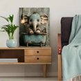 thumbnail image 5 of Elephant Bathtub Canvas Print, Whimsical Bathroom Animal Art, Multi-Room Home & Cafe Playful Wall Decor, 5 of 8