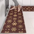 thumbnail image 2 of Kitchen Rugs Sets Of 2,Brown Christmas Snowflake Pattern Anti Fatigue Kitchen Mat Rugs Non Slip Washable,Decorative Kitchen Floor Mats for Kitchen,Sink,Laundry,17"X47", 2 of 5