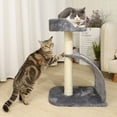 thumbnail image 6 of Clearance! Cat Tree Sisal-Covered Scratching Post and Pad, Cat Activity Center for Kittens Grey, 6 of 8