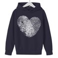 thumbnail image 4 of Girls Navy Fingerprint Heart Hoodie Oversized Pullover Lightweight Graphic Sweatshirt for Kids,Size 11 T, 4 of 8