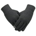 thumbnail image 4 of Hontri Cotton Gloves Mittens in Clearance, Men's Winter Solid Color Knitted Warm Gloves with T-Ouch Screen, Male Black One Size, 4 of 7