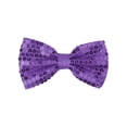 thumbnail image 1 of INSPIRE CHIC Men's Sequin Bow Ties Adjustable Neck Length Solid Color Bow Ties Purple, 1 of 4