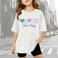 thumbnail image 2 of Fshinging Kids Girls Summer Tops 2025 T Shirts Short Sleeve Basic Kids Workout Clothes Size 13-14, 2 of 7
