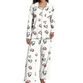 thumbnail image 3 of Satin Pajamas Women Valentines Pajamas Long Sleeve Heart Print Button down Loungewear Summer Pajamas for Women, 3 of 9