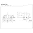 thumbnail image 2 of Kingston Brass KS1250ZX Millennium Double-Handle 3-Hole Wall Mount Bathroom Faucet in Matte Black, 2 of 5