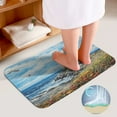 thumbnail image 4 of Lighthouse Sunrise Coast Scenery Pale Blue Tan Bathroom Mats Set 3-piece Bath Mats , Floor Rug Decorations for Kitchen Bathroom Bedroom, 4 of 7