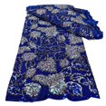 thumbnail image 2 of Tela de encaje africano , lentejuelas bordadas, encaje de tul de red francés para baile de graduación, boda nigeriana, vestidos de , Azul Sunnimix tela de encaje africano, 2 of 4